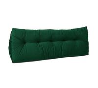 Lancashire Textiles 20 x 50 x 150cm (King Bed) Luxury Velvet Triangular Wedge Bedroom Headboard Cushion - Headboard Bolster Support Pillow for Bed, Sofa, Chair - Forest Green - Made in Britain