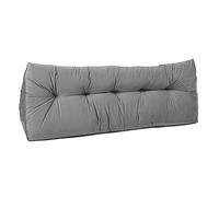 Lancashire Textiles 20 x 50 x 150cm (King Size Bed) Luxury Faux Suede Triangular Wedge Bedroom Headboard Cushion - Headboard Bolster Support Pillow for Bed, Sofa, Chair - Steel - Made in Britain