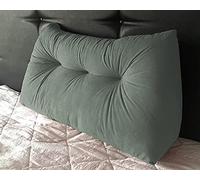 Lancashire Textiles 20 x 50 x 90cm (Single Bed) Luxury Faux Suede Triangular Wedge Bedroom Headboard Cushion - Headboard Bolster Support Pillow for Bed, Sofa, Chair - Grey - Made in Britain