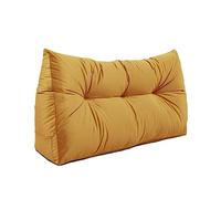 Lancashire Textiles 20 x 50 x 90cm (Single Bed) Luxury Velvet Triangular Wedge Bedroom Headboard Cushion - Headboard Bolster Support Pillow for Bed, Sofa, Chair - Mustard - Made in Britain