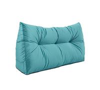 Lancashire Textiles 20 x 50 x 90cm (Single Bed) Luxury Velvet Triangular Wedge Bedroom Headboard Cushion - Headboard Bolster Support Pillow for Bed, Sofa, Chair - Turquoise - Made in Britain
