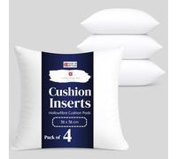 Lancashire Textiles 4 Pack 15" x 15” (38 x 38cm) Quality Microfibre Super Bounce Fibre Cushion Pads Made in Britain with Cotton Blend Casing & Our Luxury Hollowfibre Filling