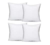 Lancashire Textiles 4 Pack 18" x 18” (45 x 45cm) Quality Microfibre Super Bounce Fibre Cushion Pads Made in Britain with Cotton Blend Casing & Our Luxury Hollowfibre Filling