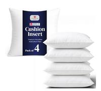 Lancashire Textiles 4 Pack 22" x 22” (55 x 55cm) Quality Microfibre Super Bounce Fibre Cushion Pads Made in Britain with Cotton Blend Casing & Our Luxury Hollowfibre Filling