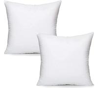 Lancashire Textiles 45x45cm (18x18) Cushion Pads - Pack of 2 - Hypoallergenic, Polypropylene Casing, Hollowfibre Filling, Machine Washable - UK-Made White Cushion Inner Inserts for Sofa & Bed