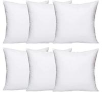 Lancashire Textiles 6 Pack 16" x 16” (40 x 40cm) Quality Microfibre Super Bounce Fibre Cushion Pads Made in Britain with Cotton Blend Casing & Our Luxury Hollowfibre Filling