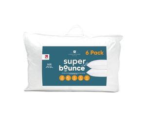 Lancashire Textiles 6 Pack Luxury Super Bounce Pillow Pair | Made in Britain Soft/Medium Support Non-allergenic Pillow Pair | Machine Washable Super Bounce Features (6 Pack)