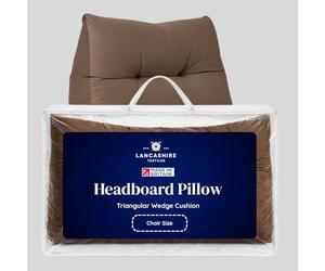 Lancashire Textiles Armchair Cushion - Premium Faux Suede Fabric with Super Bounce Hollowfibre - Made in Britain for Relaxing, Reading, TV, and Orthopaedic Support [Brown, 20 X 50 X 60 Cm]