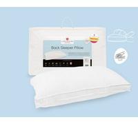 Lancashire Textiles Back Sleeper Pillow Hollowfibre Filling And 100% Cotton Casing Soft Support - Single Pillow