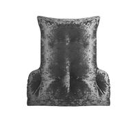 Lancashire Textiles Back Support Lumbar Cushion in Crushed Velvet - Hollowfibre Filled T-Shaped Lightweight Pillow - Comfort Support for Armchair and Desk Chair (Size -58 X 69 X 12 cm; Colour- Silver)