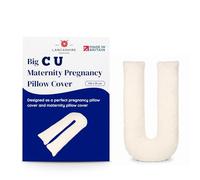 Lancashire Textiles Big C U Pregnancy Pillow COver, Cream, 150 X 35 Cm | Soft Cotton Blend Maternity Pillowcase with Zip Closure for Pregnancy, Nursing and Sleep, Made in Britain, OEKO-TEX Certified