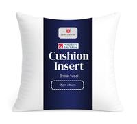 Lancashire Textiles British Wool Cushion Insert 22x22 Inch (55x55cm) - Natural Wool Filled Cushion Pad with Cotton Cover, Hypoallergenic Sofa & Bed Pillow Inner, Made in Britain