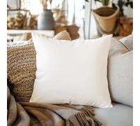 Lancashire Textiles British Wool Cushion Insert 26" x 26" (65cm x 65cm), Pack of 1 - 100% Cotton Cover, British Wool Filling, Natural, Hypoallergenic, Square Pillow Inner for Sofa, Bed & Chair