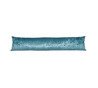 Lancashire Textiles Crushed Velvet Door Draught Excluder Sausage in Aqua Blue - ENERGY EFFICIENT, MADE IN BRITAIN with 100% Hollowfibre Filling, W20cm x L85cm (8” X 35”)