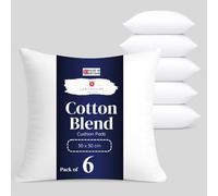 Lancashire Textiles Cushion Pads 6 Pack, 30 x 30cm, Super Bounce Fibre Fill