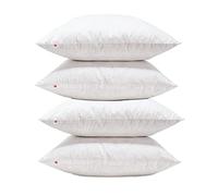 Lancashire Textiles Cushion Pads Generously Filled With Ethically Sourced Duck Feathers Encased In Pure Cambric Cotton Cover 4 Pack 15" x 15" (38cm) - 100% Downproof Cotton Cover - Made in UK