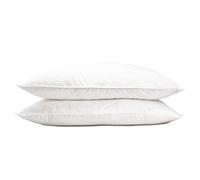 Lancashire Textiles Duck Feather Pillows Pair 74 X 48 Cm - 100% Cotton Downproof Cover - Anti Dust Mite, Luxury Pillow Insert for Back & Side Sleepers - Made in UK (White)