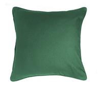 Lancashire Textiles Eden Plain Green Cotton Piped Cushion Cover - Stylish 43cm x 43cm Decorative Cover Only for Elegant Home Décor, Sofa, Bed, and Chair Accent (Pack of 1)