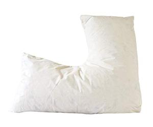 Lancashire Textiles Ethically Sourced Duck Feather Filled V Shaped Support Pillow with Cotton Casing Perfect for Pregnancy and Offers Firm Support While Breastfeeding - With White Pillowcase