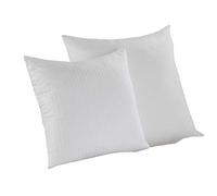 Lancashire Textiles Euro Continental Square Cotton Cover Satin Stripe Jacquard 80cm x 80cm Super Bounce Filled Pillow