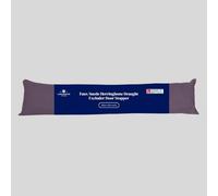 Lancashire Textiles Faux Suede Herringbone Draught Excluder Door Stopper - Effective Insulation, Energy Saver - Hollowfibre Filling - Prevents Wind and Dust (Aubergine, 85 X 20 Cm, 34” X 8”)