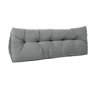 Lancashire Textiles Faux Suede Triangular Wedge Double Bed Headboard Cushion For Ultimate Comfort In Steel 20 X 50 X 135Cm