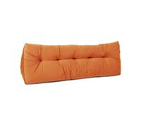 Lancashire Textiles Faux Suede Triangular Wedge Double Bed Headboard Cushion For Ultimate Comfort In Orange 20 X 50 X 135Cm