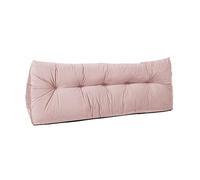 Lancashire Textiles Headboard Cushion - 20 x 50 x 135cm (Double Bed) Luxury Velvet Triangular Wedge Cushion - Headboard Bolster Support Pillow for Bed, Sofa, Chair - Pink - Made in Britain