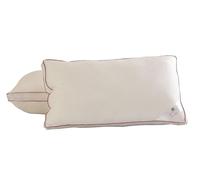 Lancashire Textiles Health Down Pillow 1 Pack - Hotel Collection, Air Relax Design with Red Satin Piping, Support for Neck & Spine Alignment, Hypoallergenic Knitted Microfibre Casing (75 X 50 CM)