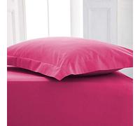 Lancashire Textiles Hotel Quality Easy Iron 180 TC Plain Dye Polycotton Percale King Base Valance in Cerise Pink