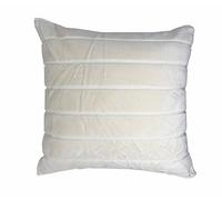 Lancashire Textiles Limited Manufacturers of quilts, pillows and homewares | [ 4 PACK ] Cream Striped Velvet 45cm x 45cm Square Cushion Cover Only [ 4 PACK ] (Cream)