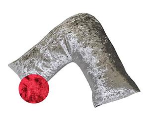 Lancashire Textiles Luxury Crushed Velvet V-Shaped Pillowcase - Soft, Lightweight & Glamorous Pillowcase for V-Shaped Support Pillow - Ideal For Pregnancy and Breastfeeding [Colour - Red]