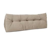 Lancashire Textiles 20 x 50 x 150cm (King Bed) Luxury Velvet Triangular Wedge Bedroom Headboard Cushion - Headboard Bolster Support Pillow for Bed, Sofa, Chair - Beige - Made in Britain