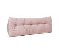 Lancashire Textiles 20 x 50 x 150cm (King Bed) Luxury Velvet Triangular Wedge Bedroom Headboard Cushion - Headboard Bolster Support Pillow for Bed, Sofa, Chair - Pink - Made in Britain