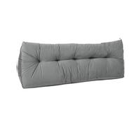 Lancashire Textiles 20 x 50 x 90cm (Single Bed) Luxury Velvet Triangular Wedge Bedroom Headboard Cushion - Headboard Bolster Support Pillow for Bed, Sofa, Chair - Grey - Made in Britain