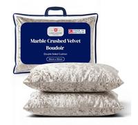 Lancashire Textiles Marble Crushed Velvet Boudoir Cushion 30x50cm - Double Sided Luxury Decorative Cushion for Sofa, Couch & Bed - Soft Accent Cushion for Living Room & Bedroom Decor - Champagne