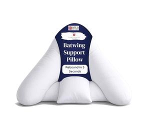 Lancashire Textiles Orthopaedic Batwing Shaped Neck & Back Support Pillow for Help with Cushioning and Sitting Complete with White Removable Pillowcase