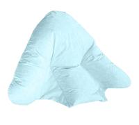 Lancashire Textiles Orthopaedic Duck Feather Batwing Pillow - Made in Britain, Back & Lumbar Support, RDS Certified Duck Feather Filling, Cotton Casing, Polycotton Light Blue Cover, 29"x33" Bed Pillow