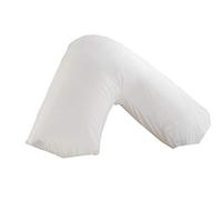 Lancashire Textiles Polycotton Back & Neck Support V Shaped Orthopedic/Pregnancy/Nursing Pillow Case Colour - WHITE
