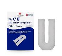 Lancashire Textiles Pregnancy Pillow Case 150x35cm U Shape Light Grey Cover | Orthopaedic Body Pillow Cover with Soft Feel for Pregnancy, Nursing and Sleeping Support, Made in Britain, OEKO-TEX Certified