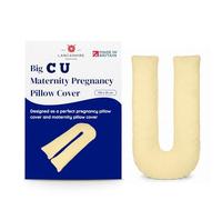 Lancashire Textiles Pregnancy Pillow Case 150x35cm - U Shaped Lemon Yellow | Orthopaedic Body Pillow Cover with Soft Feel for Pregnancy, Nursing and Sleeping Support, Made in Britain, OEKO-TEX Certified