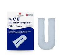 Lancashire Textiles Pregnancy Pillow Case 150x35cm, U Shaped Sky Blue Cover | Orthopaedic Body Pillow Cover with Soft Feel for Pregnancy, Nursing and Sleeping Support, Made in Britain, OEKO-TEX Certified