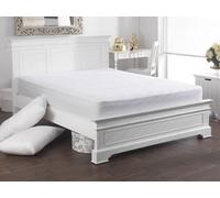 Lancashire Textiles Pure Cotton Mattress Protector With 100% Cotton Filling And Casing With 15" Skirt - Single