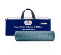 Lancashire Textiles Round Bolster Sofa and Bed Pillow - Soft Pillows for Maternity, Nursing, Post-Surgery, Neck, and Back Support Cushions (Aqua, Pack of 1, Size - L60 cm x D17cm x H17cm)
