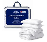 Lancashire Textiles Single Student Bedding Set - 10.5 Tog Duvet 135x200cm, Pillow 2 Pack (50 X 75 Cm) & Mattress Protector 91x191cm, Soft Dorm Room Quilt Set for All Seasons Bedding Set