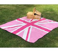Lancashire Textiles Single Super Soft Pink Union Jack Fleece Throw/Blanket