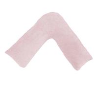 Lancashire Textiles V Shaped Pillow - Teddy Fleece, Hollowfibre Filling, Supportive Pillow for Sitting Up, Relaxing, or Sleeping, Made in Britain (Pink, 66cm x 36cm x 33cm)