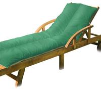 Lancashire Textiles Sun Lounger Cushion Folding Sunlounges Chair Cushions Topper Pads Reclining Home Garden Furniture Outdoor Cushion 190cm (Lush Green, 60 X 190 CM (Pack of 1))