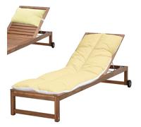 Lancashire Textiles Sunlounger Cushion Combo - Topper (60X190 Cm) and Head Pillow (50X25 Cm) - Plush Comfort and Support - Ideal for Poolside, Patio, and Garden Lounging (Lemon)