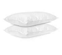 Lancashire Textiles Superbounce Hotel Quality Pillow Pair | Hypoallergenic Hollowfibre Filling, Polycotton Casing | Support for All Sleep Positions, Anti-Dust Mite - W74 x L48cm